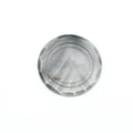 A round metallic ball mark with a brushed finish and a debossed monogram logo in the center, shown on a plain white background.